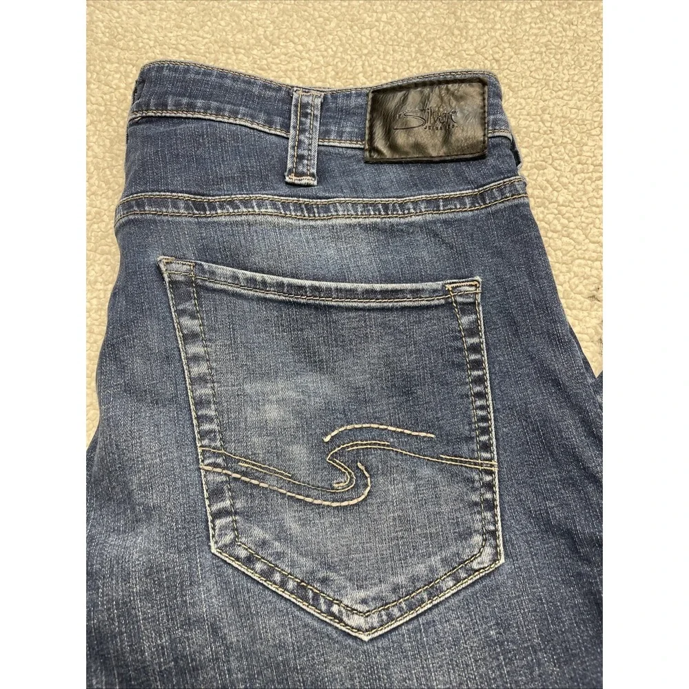 Silver Jean Co Eddie 36x30 Mens Denim Dark Wash Blue Jeans (38x31)